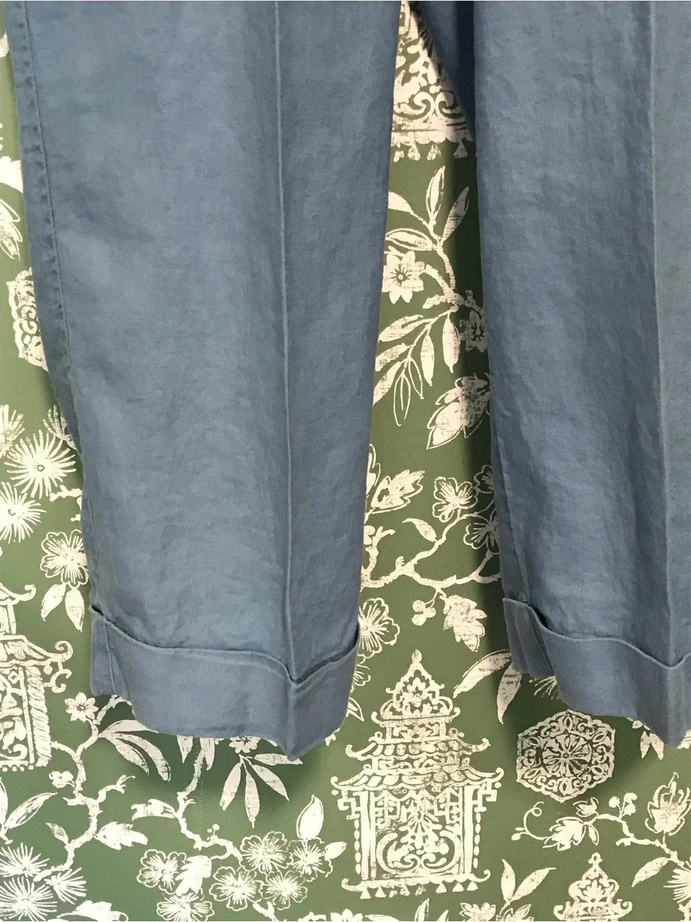 J. Jill Blue Linen Cropped Pants